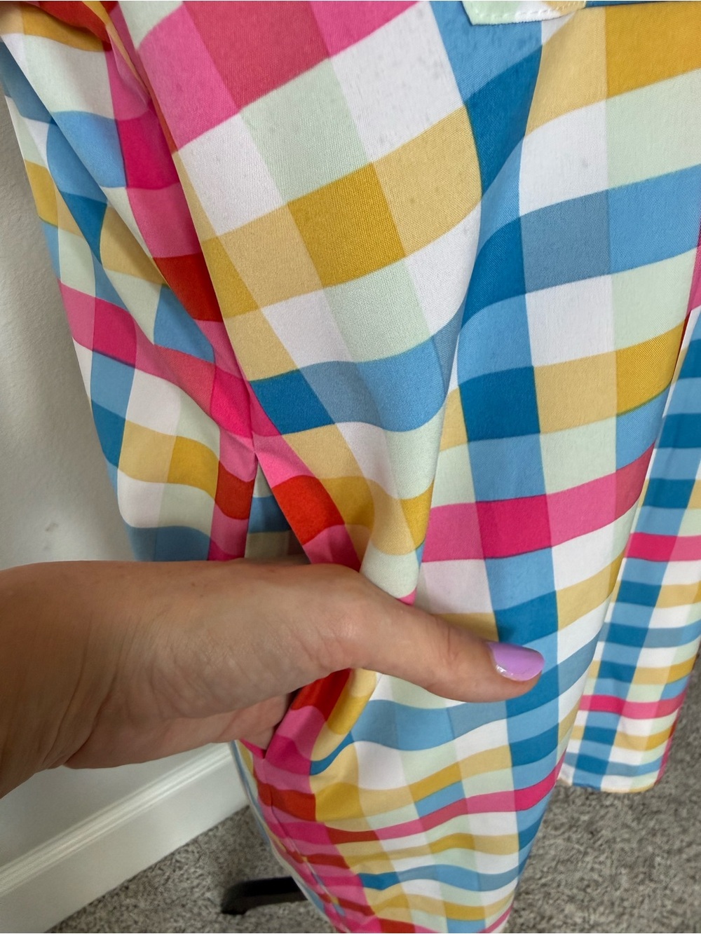 entro Multicolor Gingham Shirt Dress - Picture 5 of 14